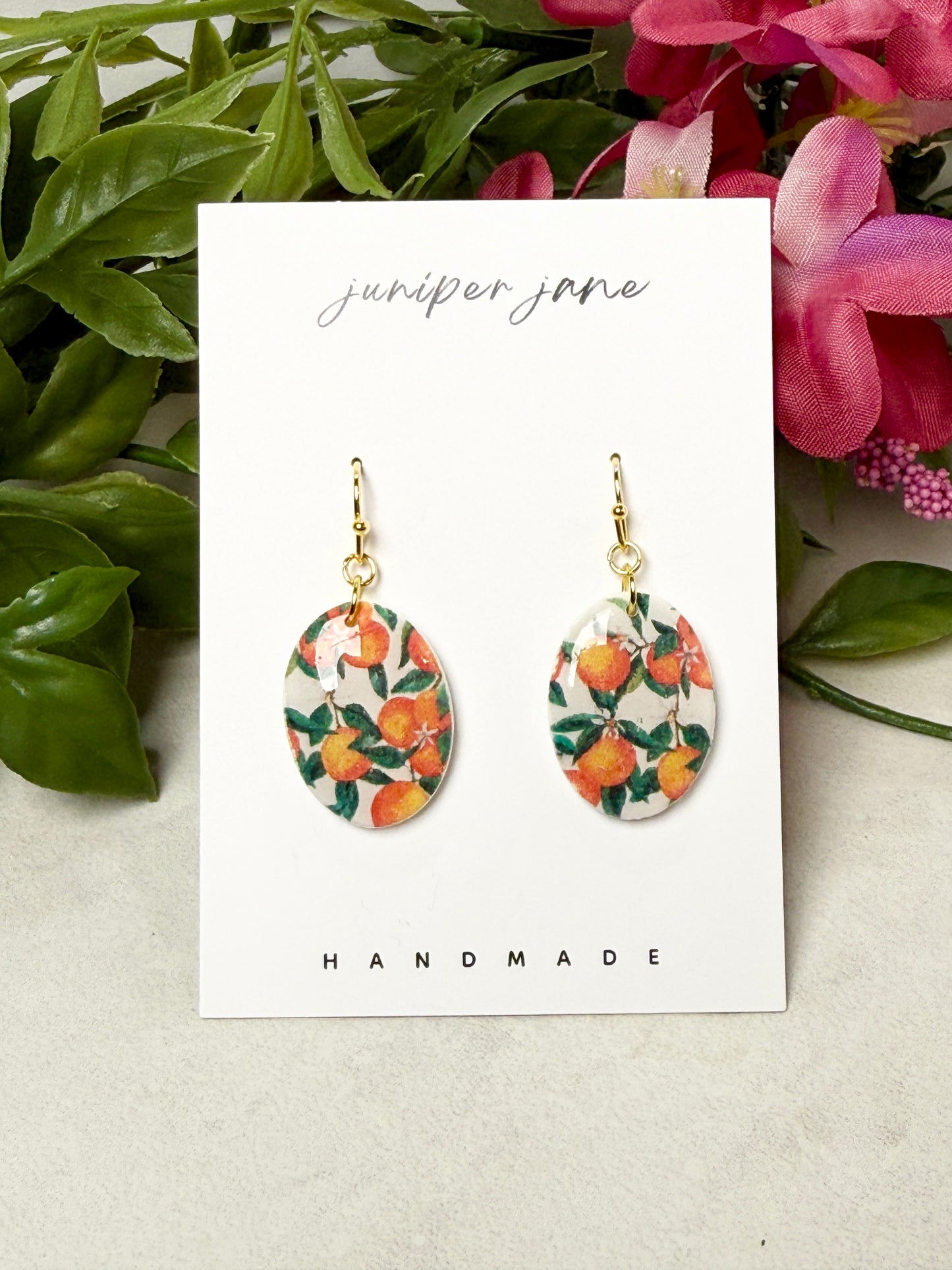 Taormina | Oranges + Leaves Oval Dangles