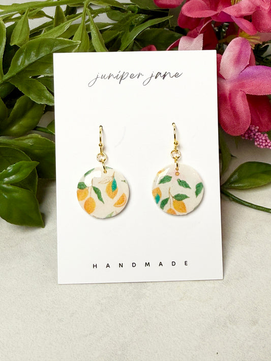 Taormina | Lemons + Leaves Dangle Earrings