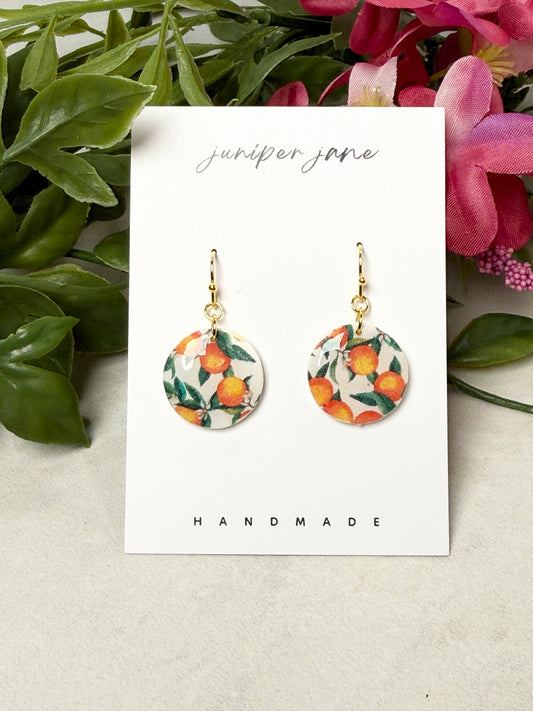 Taormina | Oranges + Leaves Dangle Earrings