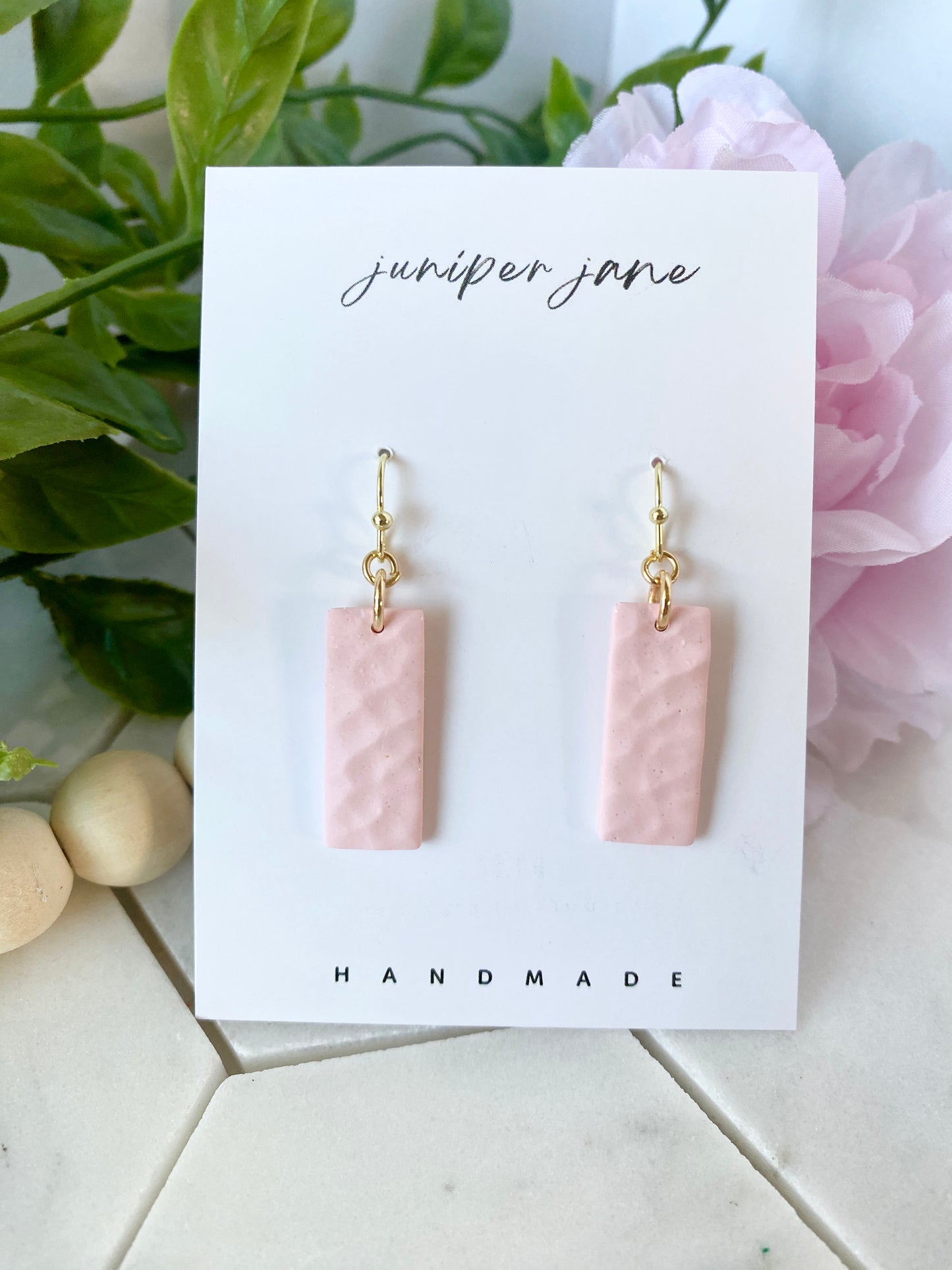 Summer Blooms | Hammered Bar Dangle Earrings