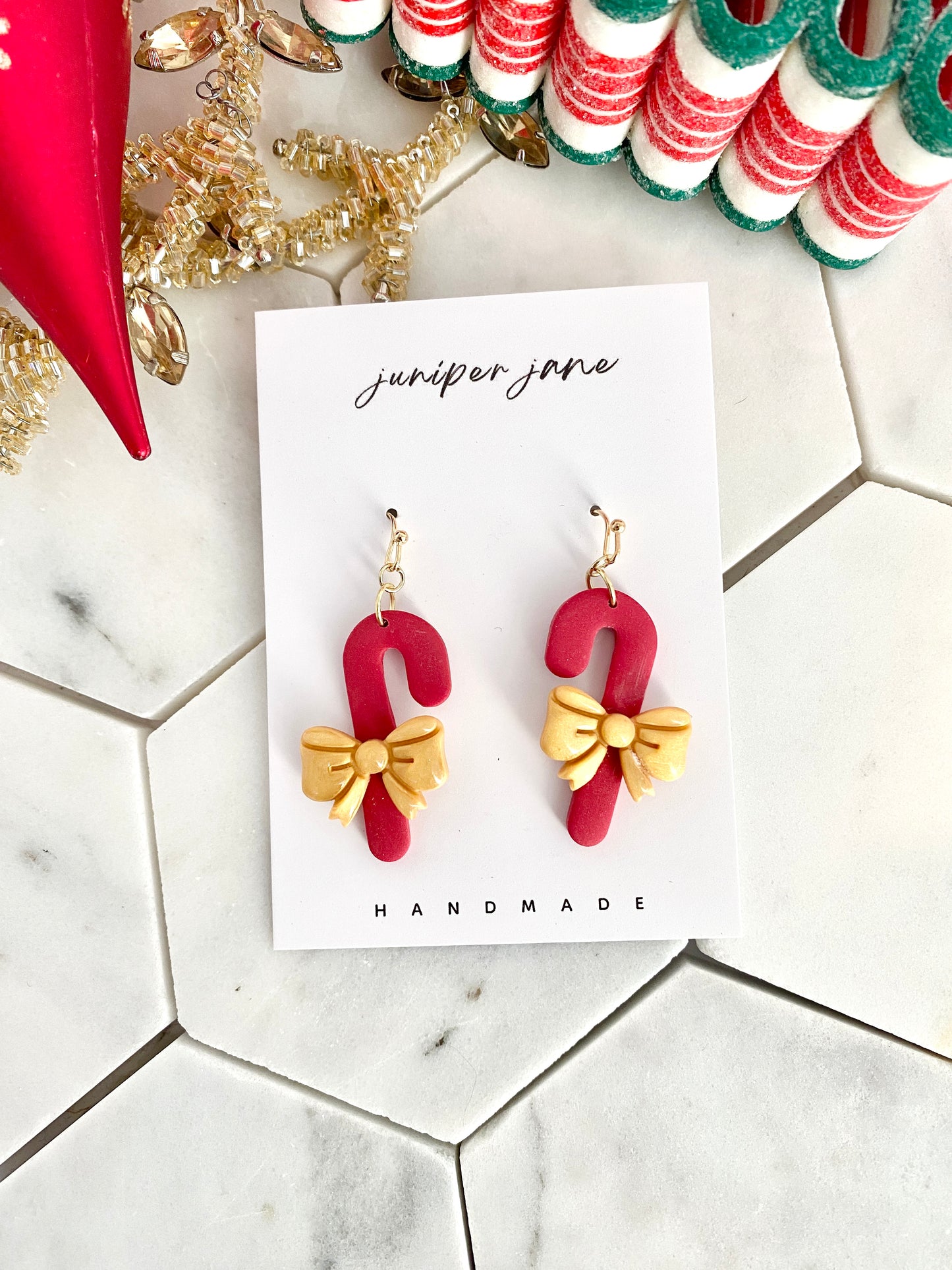 Winter Wonderland | Red Candy Cane Earrings