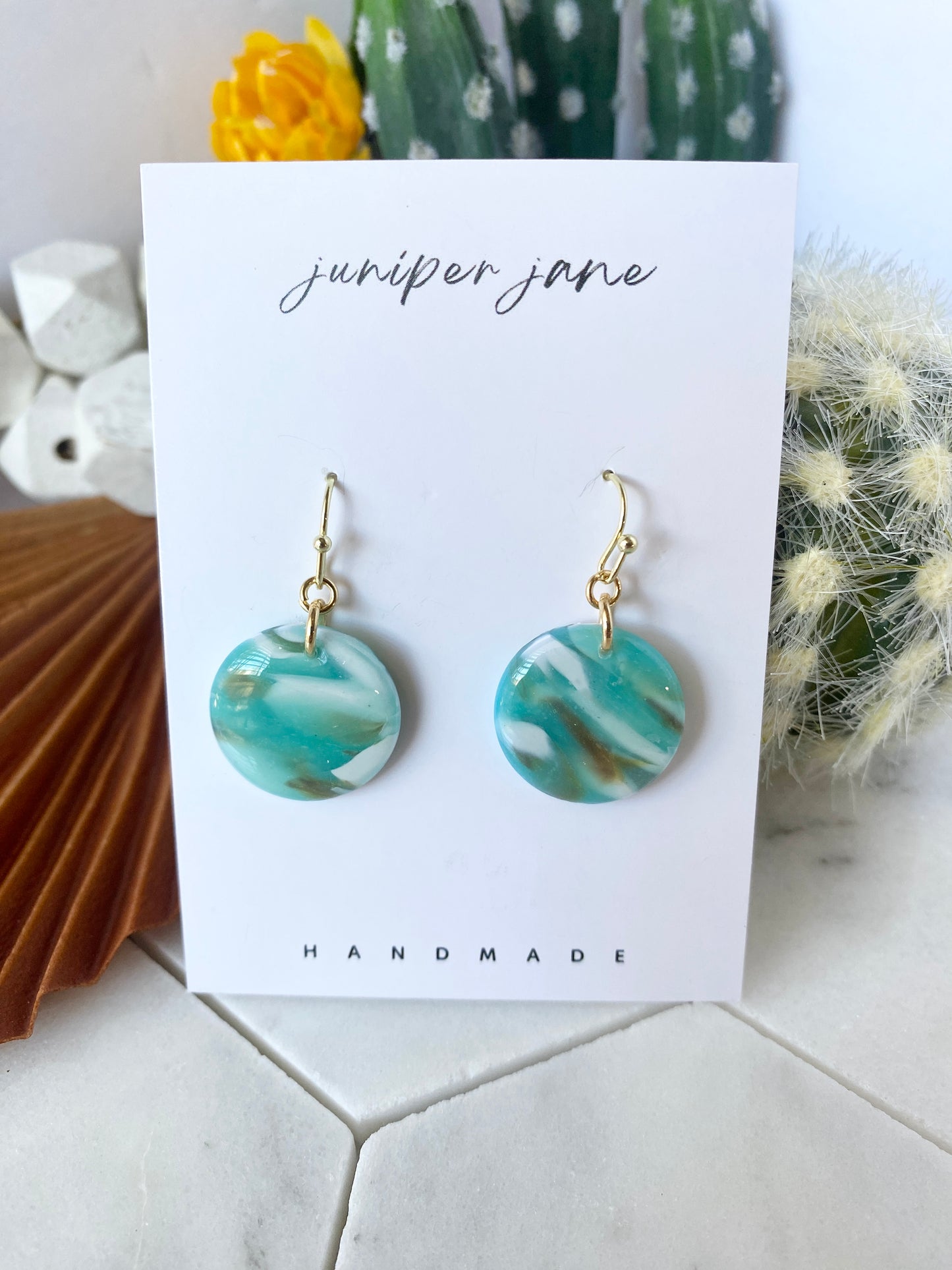 Copper Canyon | Faux Stone Circle Earrings