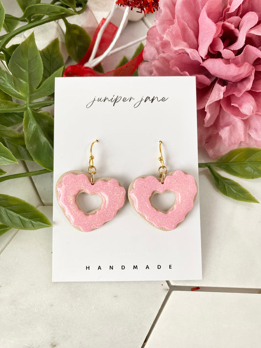 XO | Frosted Heart Donut Dangles