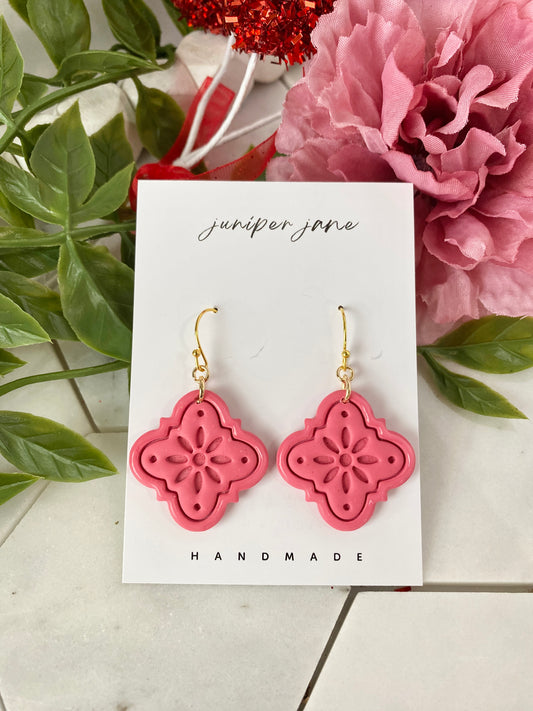 XO | Pink Sun Burst Dangle Earrings