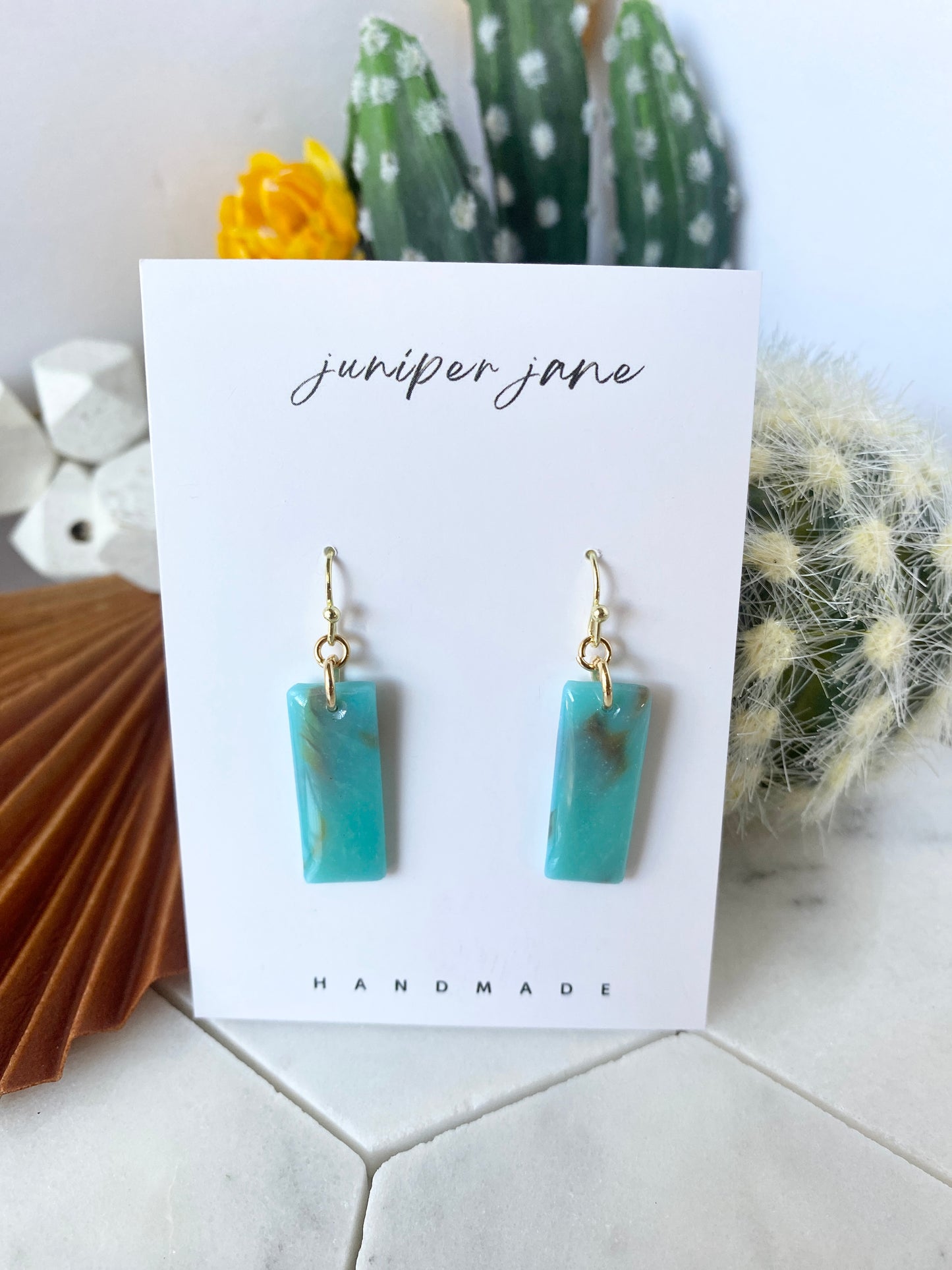 Copper Canyon | Faux Stone Bar Earrings