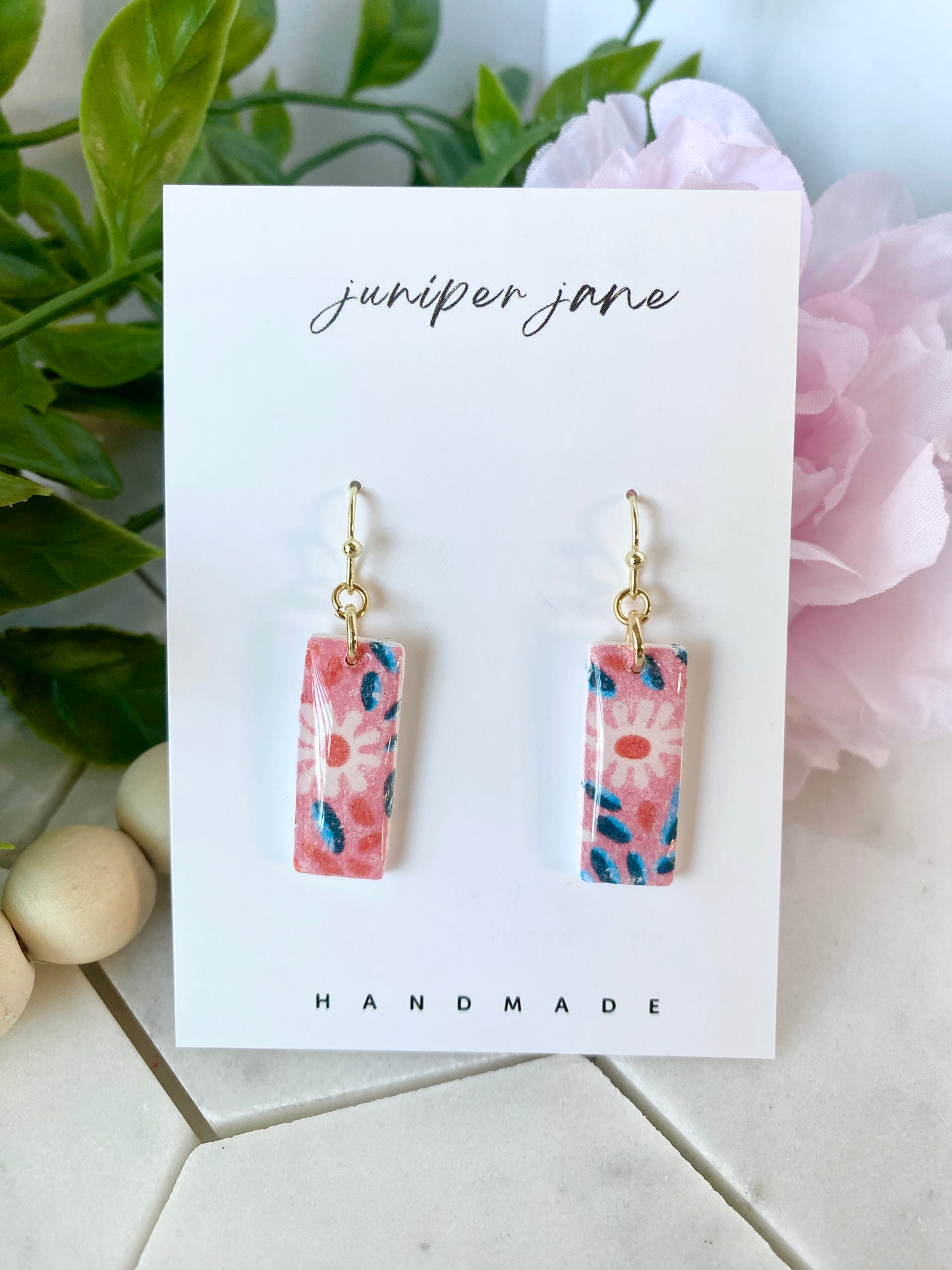 Summer Blooms | Floral Bar Dangle Earrings