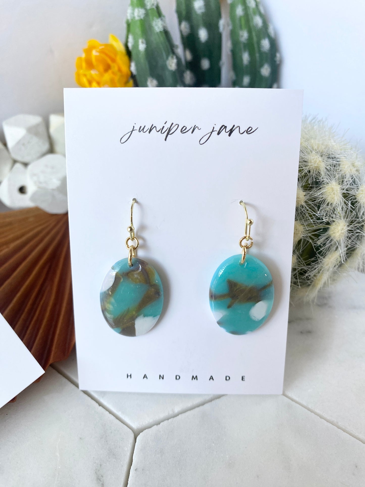 Copper Canyon | Faux Stone Oval Earrings