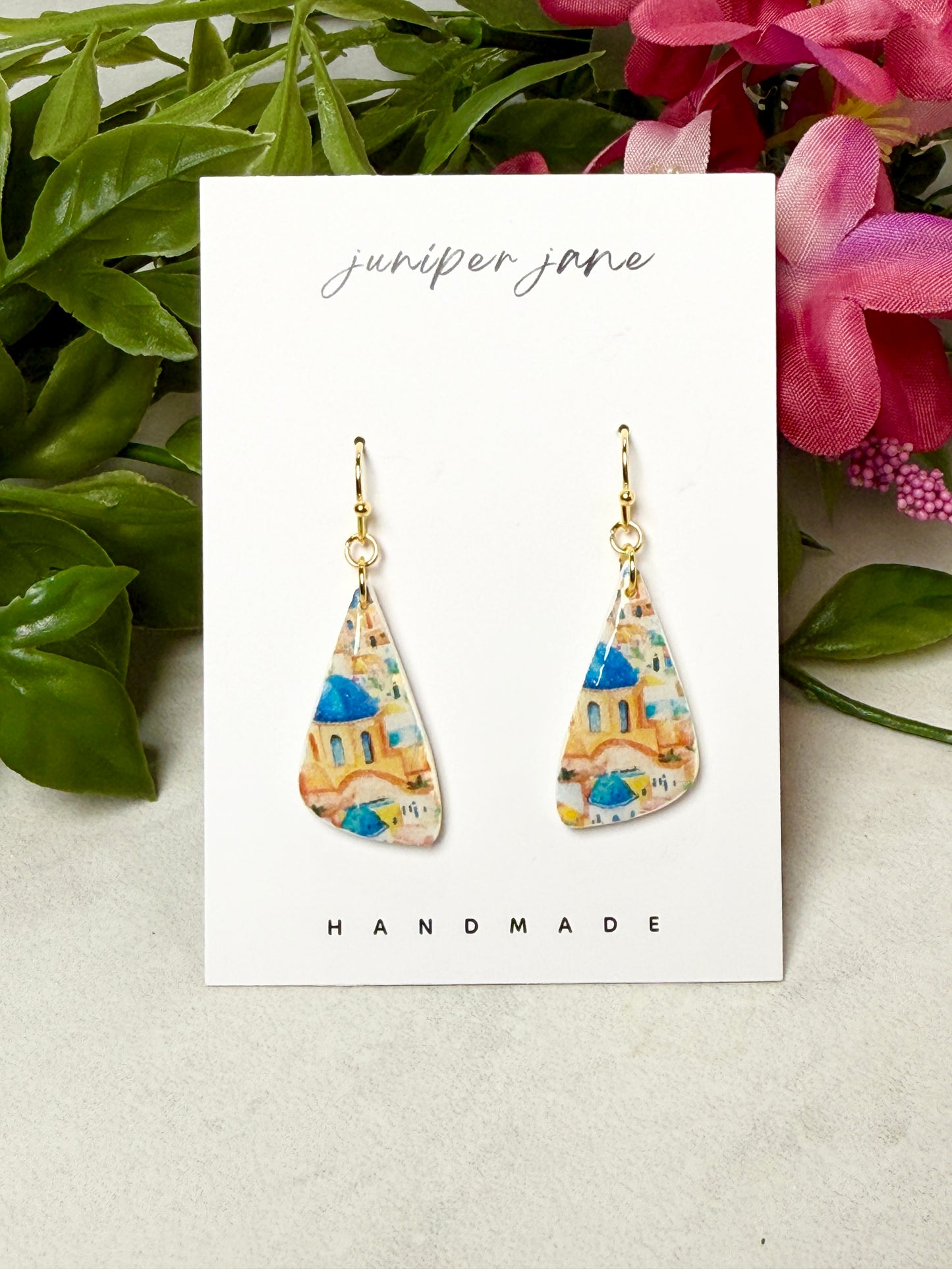 Taormina | Hillside Houses Elongated Triangle Dangles