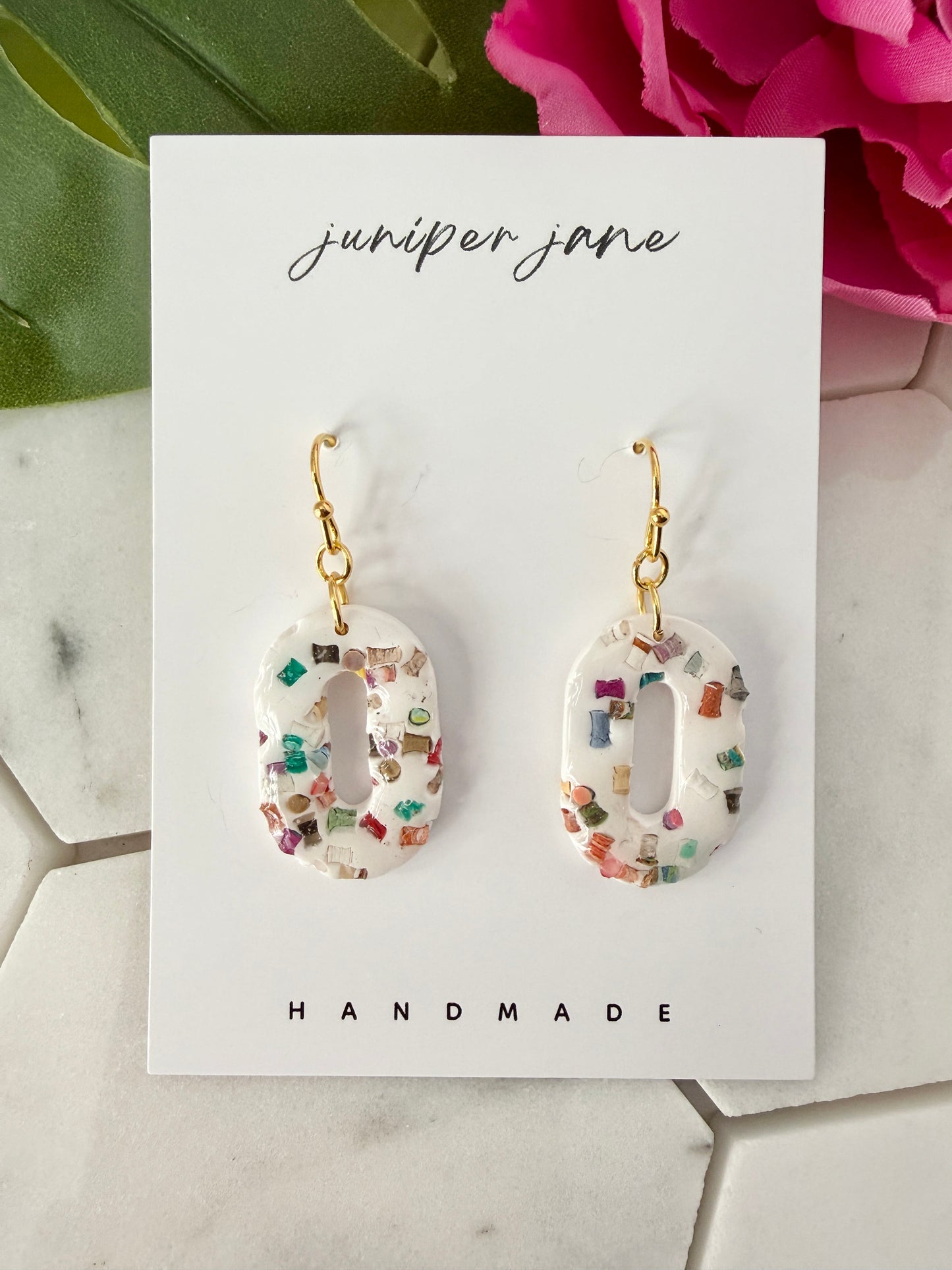 Bloom | Confetti Oval Dangle Earrings
