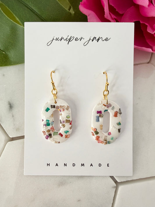 Bloom | Confetti Oval Dangle Earrings