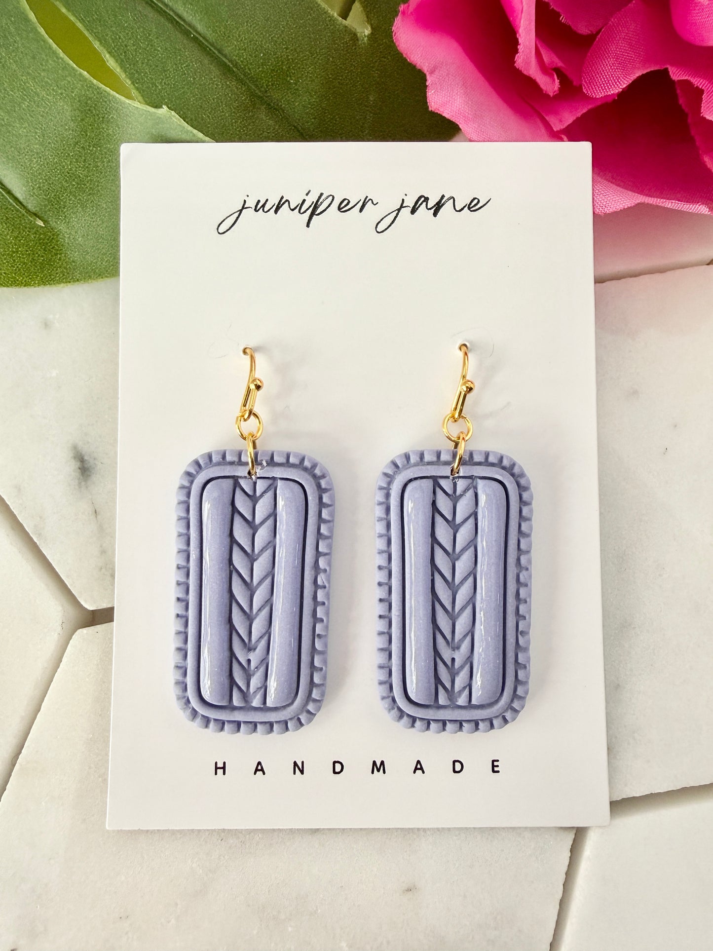Bloom | Purple Chevron Dangle Earrings